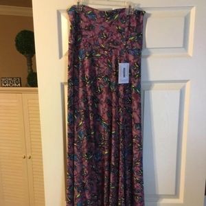 NWT Lularoe Feather Print Maxi Skirt